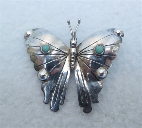 Reserved For C Sterling Silver Butterfly Brooch Pin Adorned Etsy