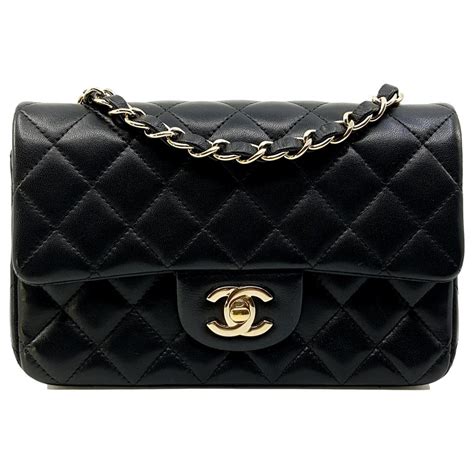 Chanel Black Small Rectangualr Timeless 20x13 Pale Gold Hardware