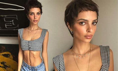 Emily Ratajkowski Models Haircut While Flashing Her Toned Tummy