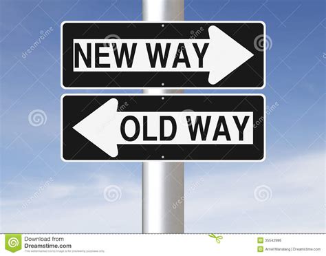 New Way Versus Old Way Stock Photo Image Of Pointing