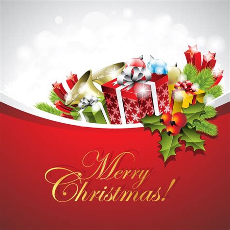 Christmas Card Design with Ornaments Vector Illustration  Free Vector