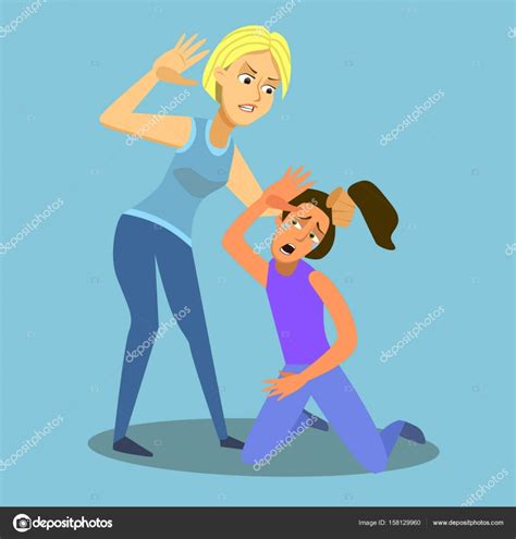 Illustration Featuring Two Girls Fighting — Stock Vector © Lastrooo