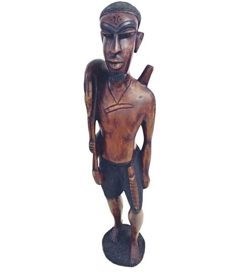 Estatua Africana De Madera Tribu Wolof
