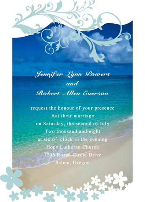 Beach wedding invitation wordings are generally less formal than those that are celebrated in a hall or a garden wedding. Sample Wording - Summer Wedding - Elegantweddinginvites ...