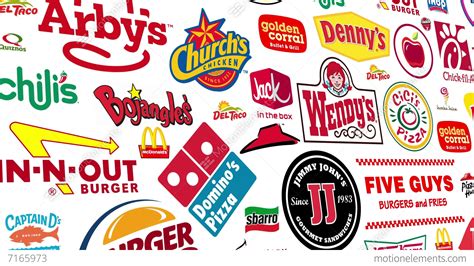 Food Brands Logo Loop Stock Animation 7165973