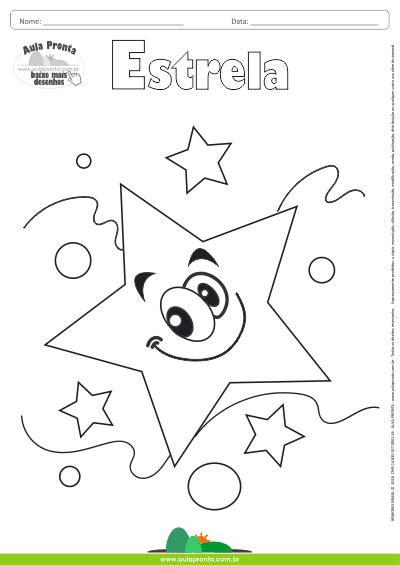 Desenhos de estrela para colorir, pintar e imprimir. Desenhos para Colorir - Estrela - Aula Pronta