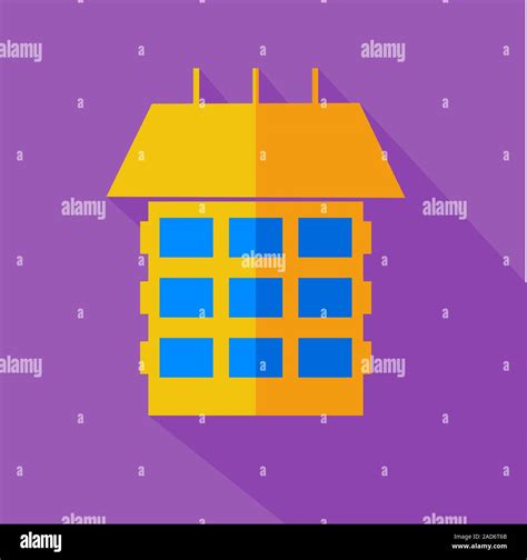 Modern Flat Design Concept Icon Modern Style Yellow House Vector