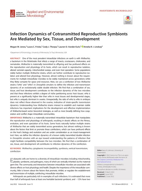 Pdf Infection Dynamics Of Cotransmitted Reproductive Symbionts Are