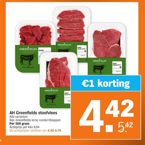 AH Greenfields Stoofvlees Per 500 Gram Aanbieding Bij Albert Heijn