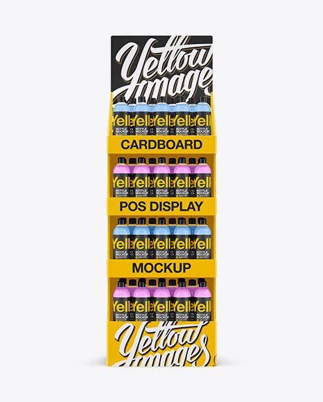 Download Cardboard POS Display With Plastic Bottles Mockup - Front View in Indoor Advertising Mockups on ...