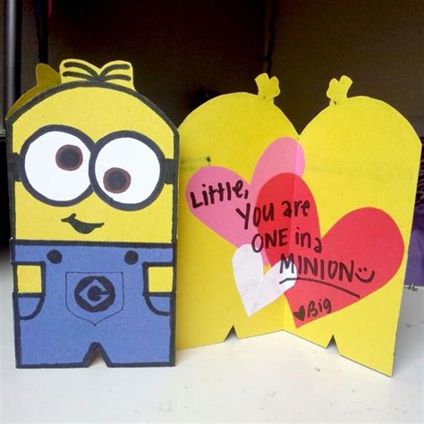 Minion Valentines Day Card Crafts Minions Minion Valentine Crafts