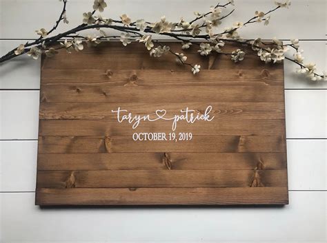 Wedding Guest Book Alternative Names And Heart Guestbook Rustic