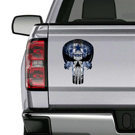 Dallas Cowboys Punisher Skull Football Decal