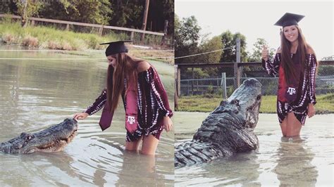 College Student Poses With Massive 14 Foot Alligator For Graduation