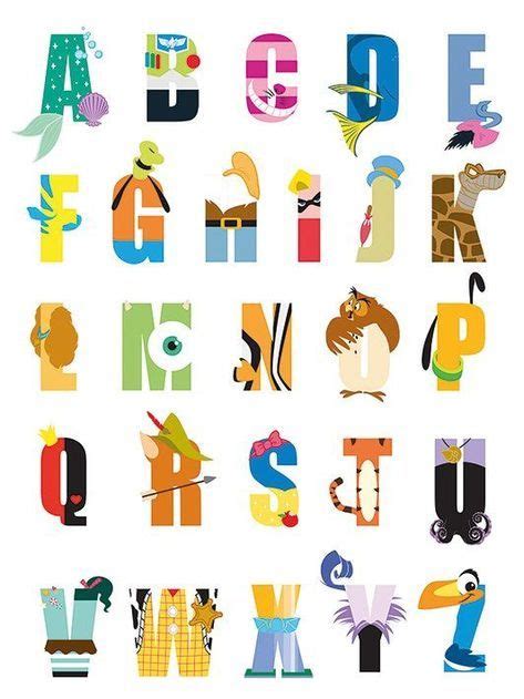 Disney Alphabet Textual Art On Canvas Disney Alphabet Disney Themed