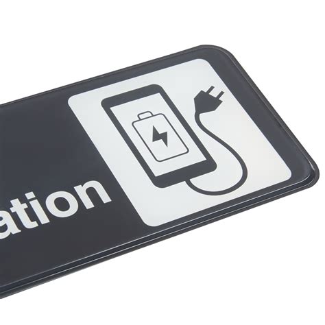 Tablecraft 394565 Cell Phone Charging Station Sign Black And White 9