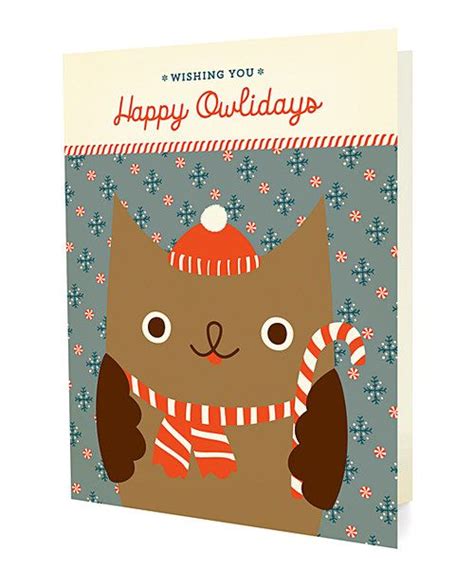 Look At This Happy Owlidays Folded Holiday Card Set Of 10 On Zulily