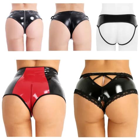 Women Latex Crotchless G String Briefs Panties Thongs Lingerie Underwear Knicker 409 Picclick