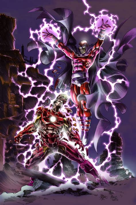 Magneto Vs Iron Man By Mike Deodato Jr Comic Book Characters Comic