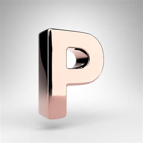 Premium Photo Letter P Uppercase On White Background Rose Gold 3d