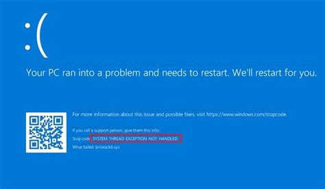 System Thread Exception Not Handled Bsod In Windows Fixes