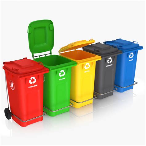 3d Colorful Recycle Bins Turbosquid 1468732