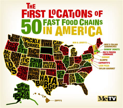 Infographic The First Locations Of American Fast Food Chains