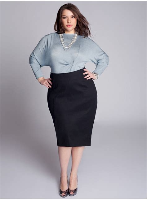 Michaela Curvy Pencil Skirt In Black Plus Size Pencil Skirt Designer