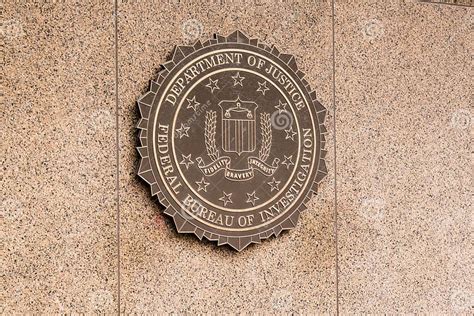 Fbi Seal On The Front Of The Fbi Building Editorial Photo Image Of