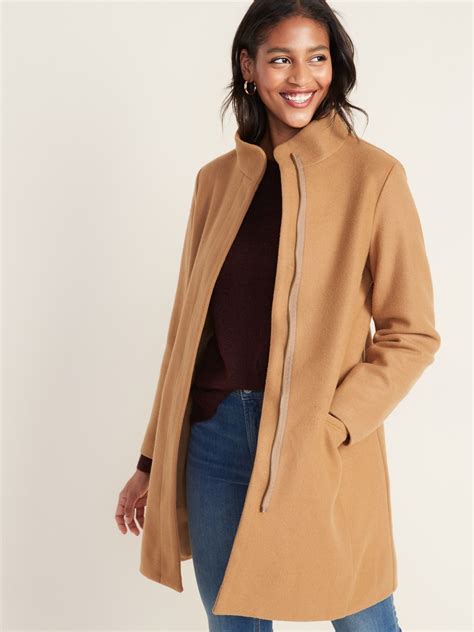 Soft Brushed Funnel Neck Coat For Women Old Navy