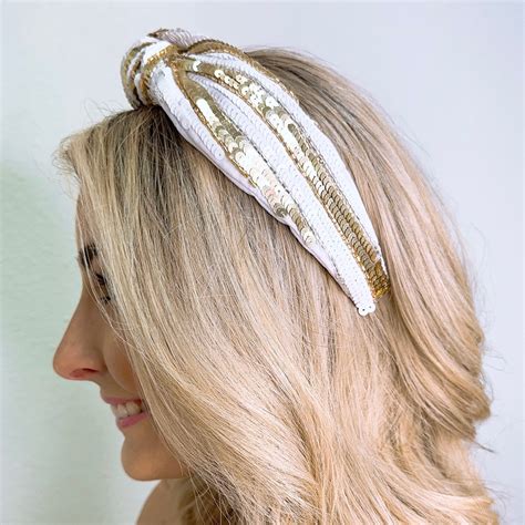 Whitegold Sequin Headband Treasure Jewels Inc