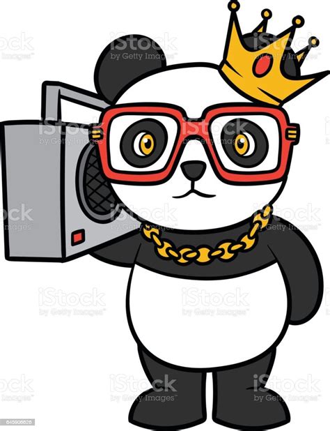 Cartoon Hip Hop Panda Vector Illustration Stock Illustration Download