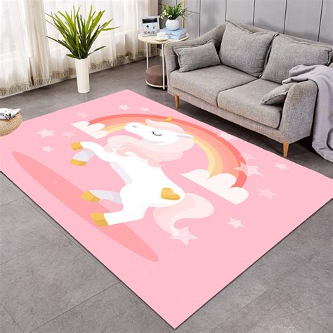 Pink Unicorn Rug For Girls Room Unilovers