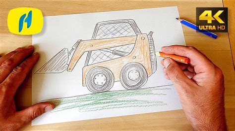 How To Draw A Skid Steer Loader 4k Youtube