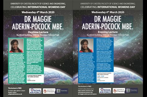 International Womens Day Lecture Space Scientist Dr Maggie Aderin Pocock Mbe All About