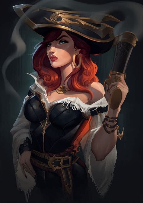 miss fortune em 2019 league of legends anime e esboços da arte