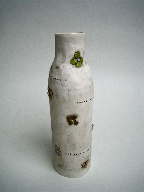 Flower Power Vase Rae Dunn Clay Fine Handmade Pottery
