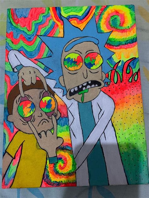 Rick And Morty Trippy 😍 Hippie Painting Diy Canvas Art Painting Diy