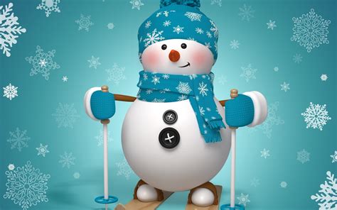 Snowman Skiing Wallpapers High Quality Download Free