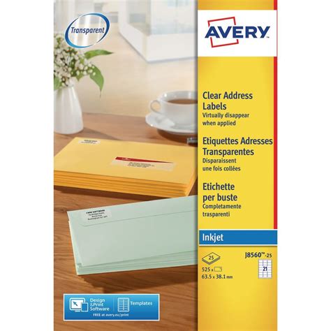 Inerra templates are used to accurately position text and images when printing labels on a4 sheets. Avery Avery J8560-25 Address Labels, 63.5 x 38.1 mm ...