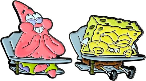 Spongebob And Patrick Laughing In Class Spongebob Squarepants Collectible Enamel