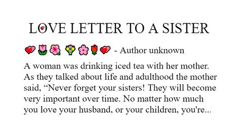 Love Letter To A Sister 💕 🌺 💐🌸🌹💕