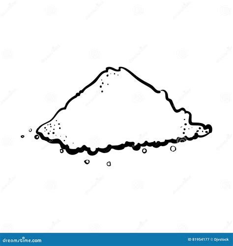 Outline Pile Salt Culinary Kitchen Cartoon Vector