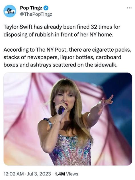 Taylor Swift Trash Shamed By New Yorks Sanitation Department R