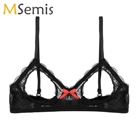 Unmundoparaleloluuippi Women Open Cup Bra Sexy Lingerie Lady Lace Floral See Through Bra Top