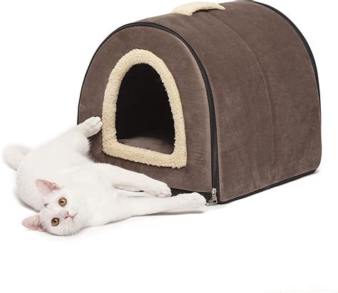 Portable Cat Housecat Bed 2 In 1 Cat Huts With Washable