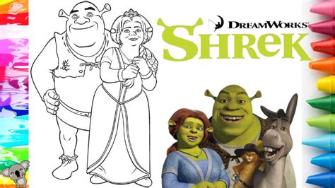 Shrek And Fiona Coloring Page Color With Me Youtube