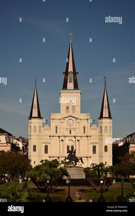 St Louis Cathedral Overlooking Jackson Square In The French Quarter