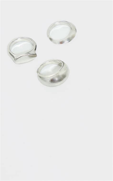 Silver Multi Ring Pack Accessories Prettylittlething Usa
