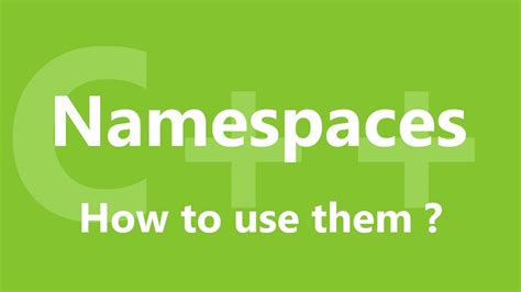 How To Use Namespaces Youtube